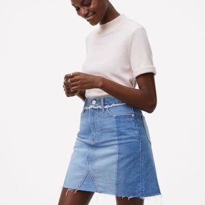 LOFT Pieced Denim Skirt